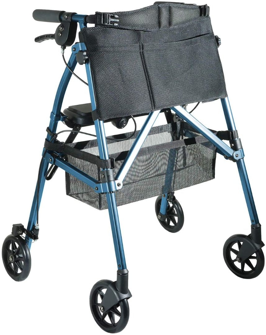 Stander EZ Fold-N-Go Rollator – Lightweight Folding Travel Walker Rollator with 6” Swivel Wheels - Senior.com Rollators